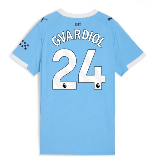 Manchester City Josko Gvardiol #24 Domácí Dres pro Dámské 2025-26 Krátký Rukáv Manchester City Josko Gvardiol #24 Domácí Dres pro Dámské 2025-26 Krátký Rukáv